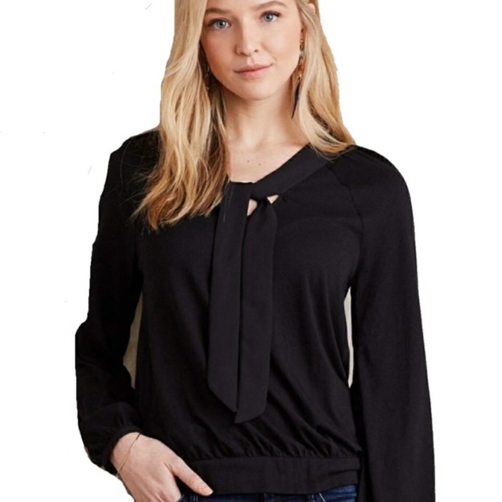 NEW Meadow Rue Tie Front Long Sleeve Top Sz Small